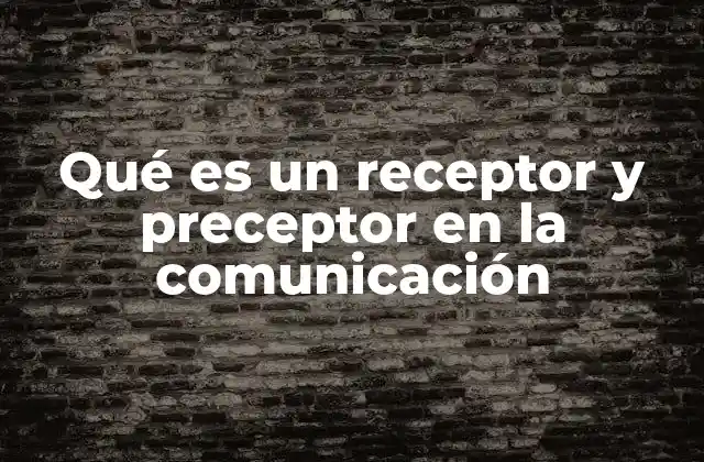 Qué es un Receptor y Preceptor en la Comunicación