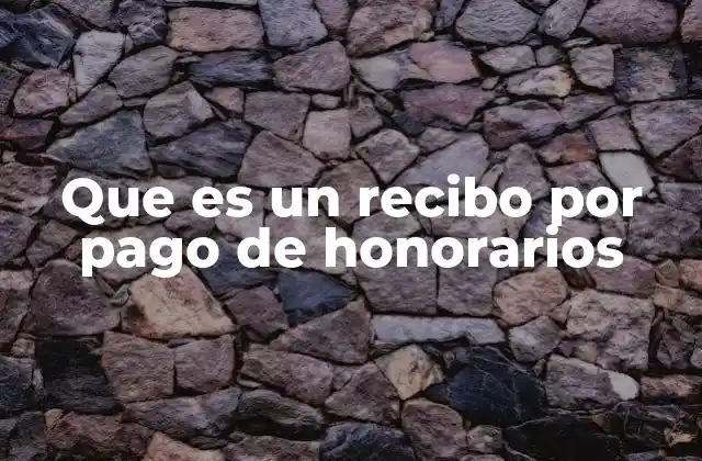 Que es un Recibo por Pago de Honorarios