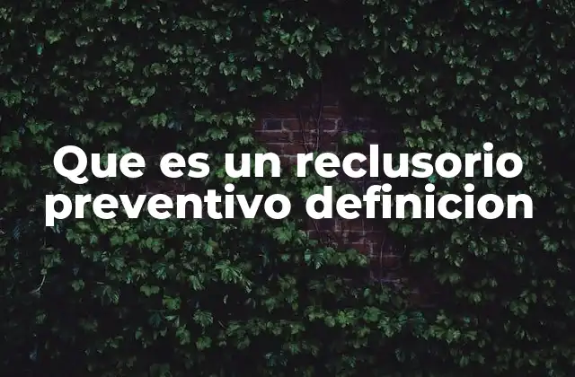 Que es un Reclusorio Preventivo Definicion