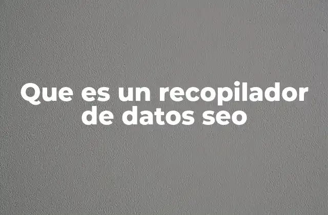 Que es un Recopilador de Datos Seo