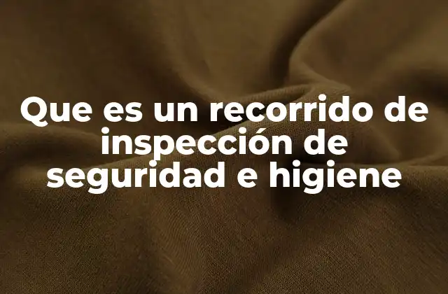 Que es un Recorrido de Inspección de Seguridad e Higiene