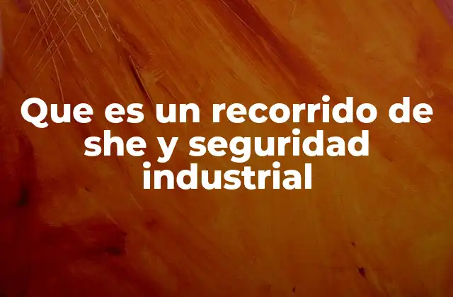 Que es un Recorrido de She y Seguridad Industrial