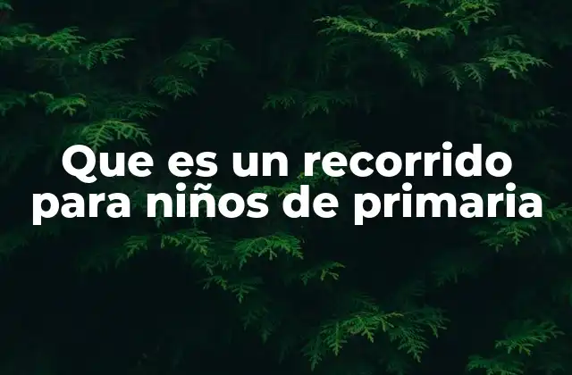 Que es un Recorrido para Niños de Primaria
