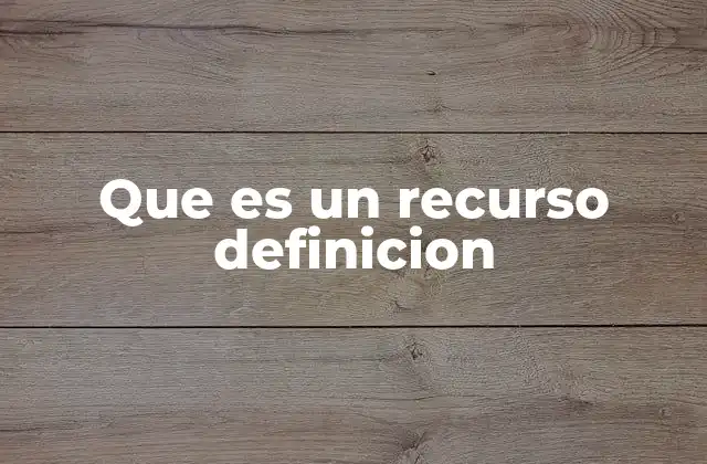 Que es un Recurso Definicion