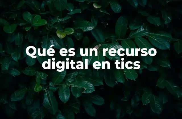 Qué es un Recurso Digital en Tics