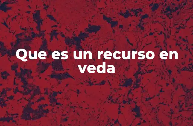 Que es un Recurso en Veda
