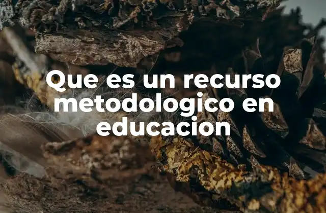 Que es un Recurso Metodologico en Educacion