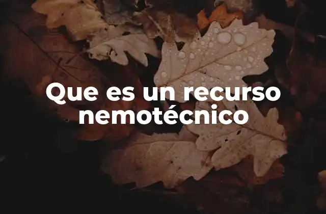 Que es un Recurso Nemotécnico