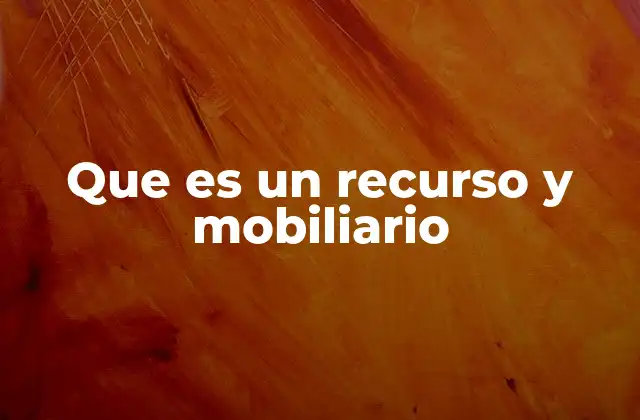 Que es un Recurso y Mobiliario