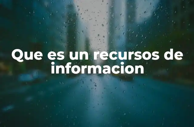 Que es un Recursos de Informacion