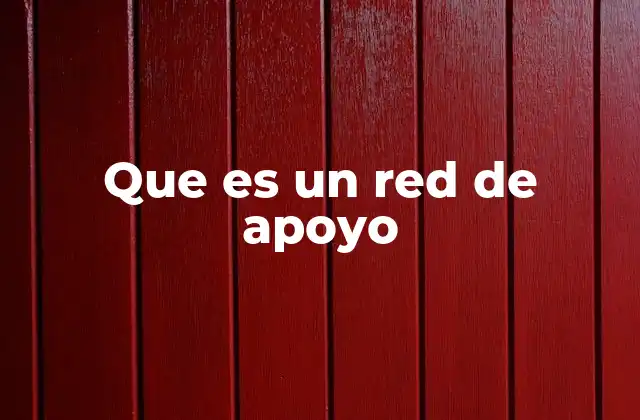 Que es un Red de Apoyo