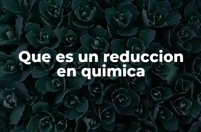 Que es un Reduccion en Quimica
