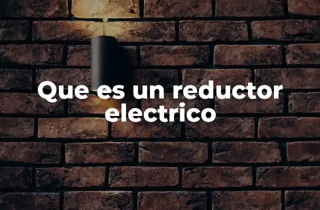 Que es un Reductor Electrico
