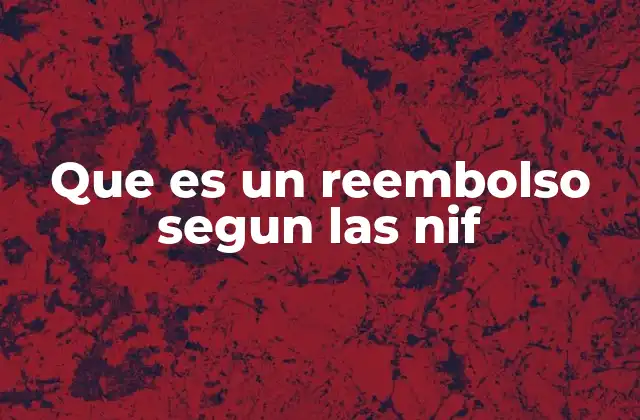 Que es un Reembolso Segun las Nif