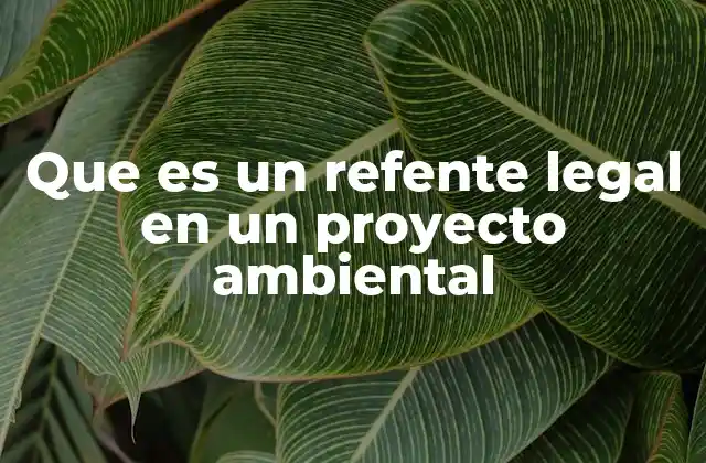 Que es un Refente Legal en un Proyecto Ambiental