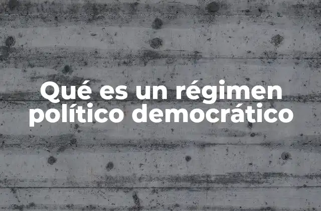 Qué es un Régimen Político Democrático