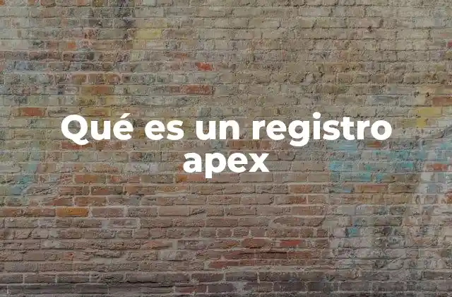 Qué es un Registro Apex