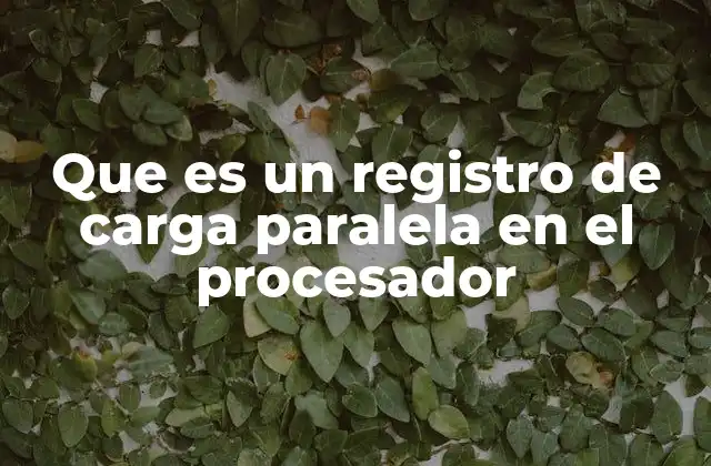 Que es un Registro de Carga Paralela en el Procesador