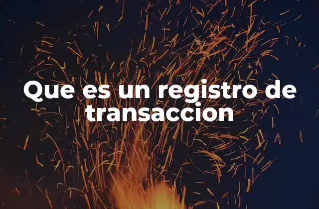 Que es un Registro de Transaccion