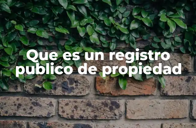Que es un Registro Publico de Propiedad