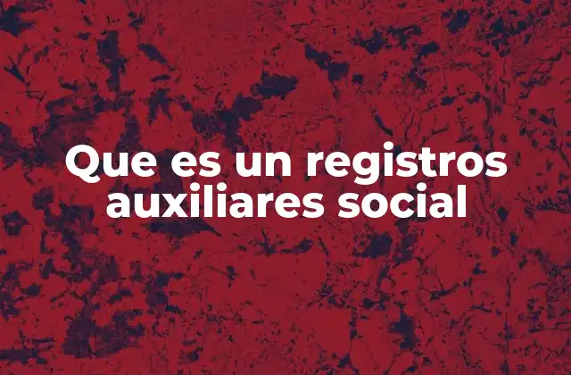 Que es un Registros Auxiliares Social