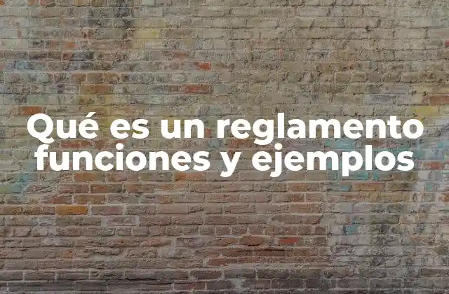 Qué es un Reglamento Funciones y Ejemplos