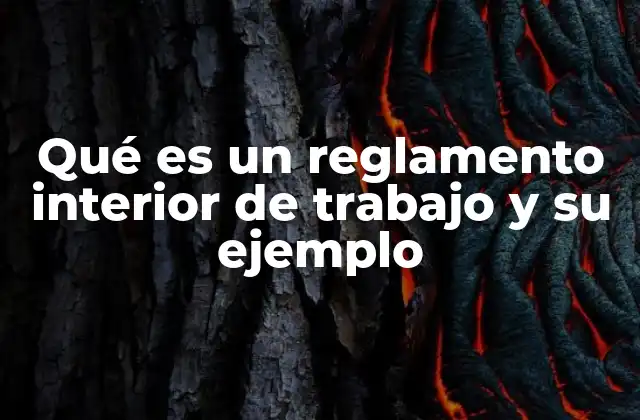 Qué es un Reglamento Interior de Trabajo y Su Ejemplo
