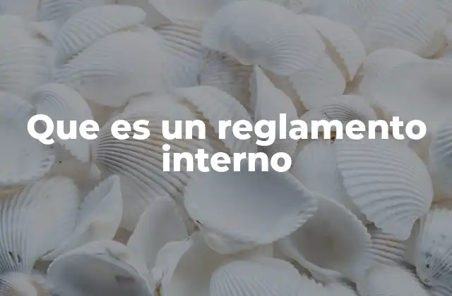 Que es un Reglamento Interno