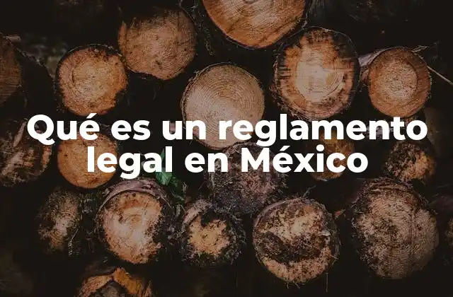 Qué es un Reglamento Legal en México