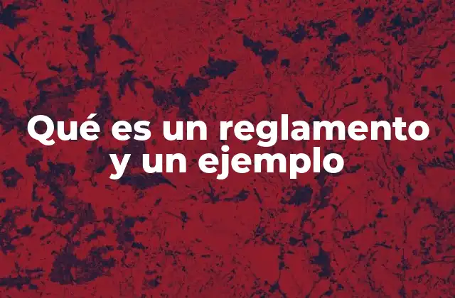 Qué es un Reglamento y un Ejemplo