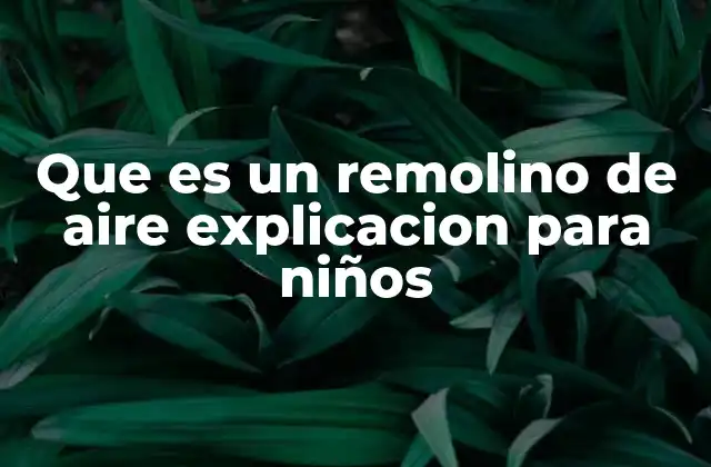 Que es un Remolino de Aire Explicacion para Niños