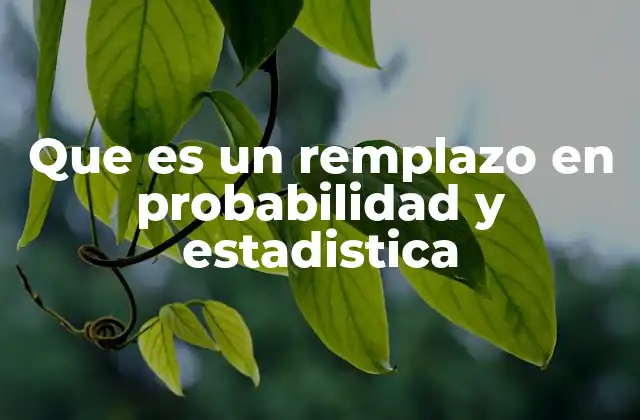 Que es un Remplazo en Probabilidad y Estadistica