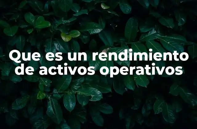 Que es un Rendimiento de Activos Operativos