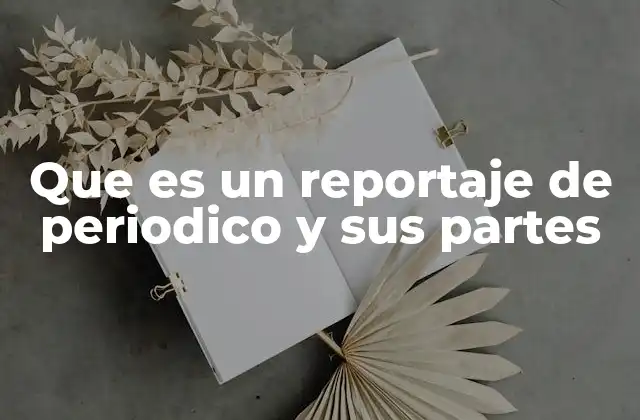 Que es un Reportaje de Periodico y Sus Partes
