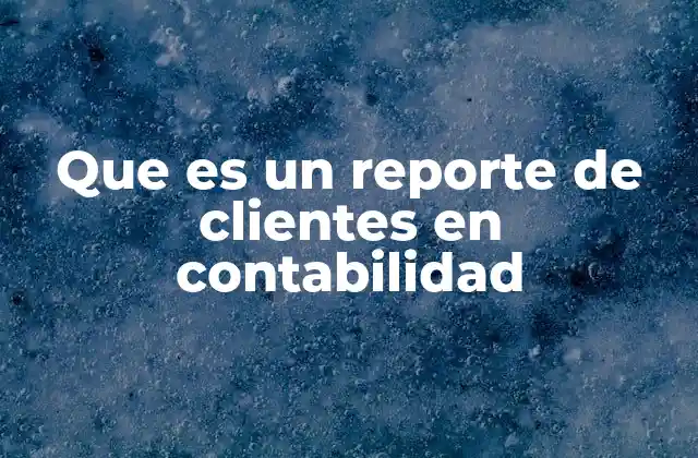 Que es un Reporte de Clientes en Contabilidad