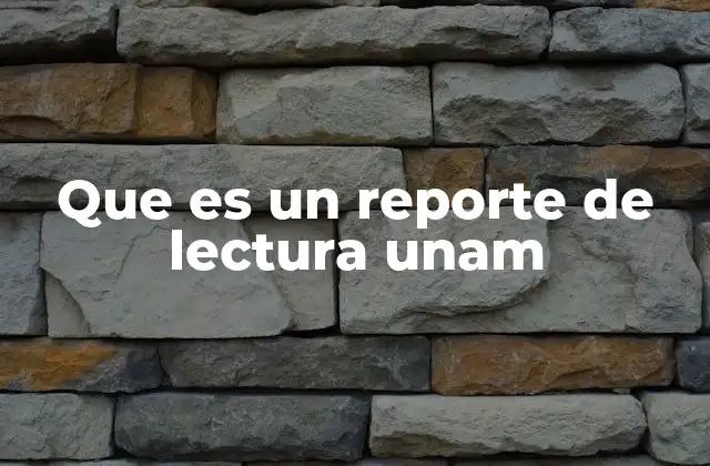 Que es un Reporte de Lectura Unam
