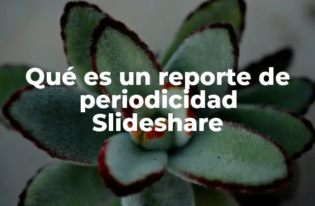 Qué es un Reporte de Periodicidad Slideshare