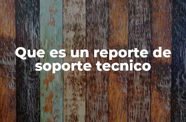 Que es un Reporte de Soporte Tecnico