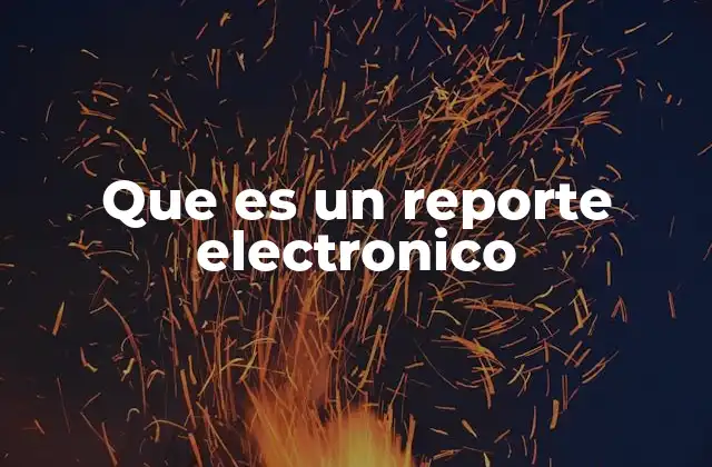 Que es un Reporte Electronico