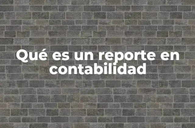 Qué es un Reporte en Contabilidad