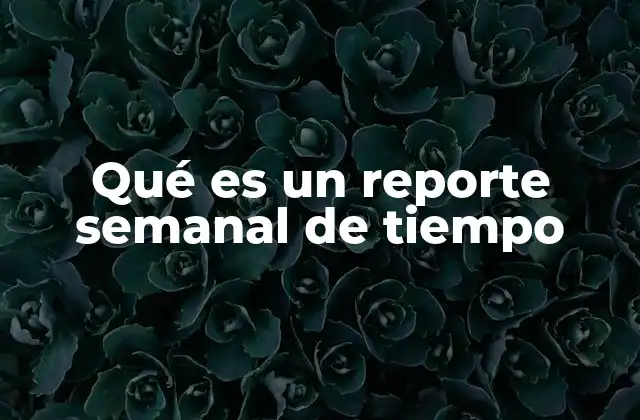 Qué es un Reporte Semanal de Tiempo