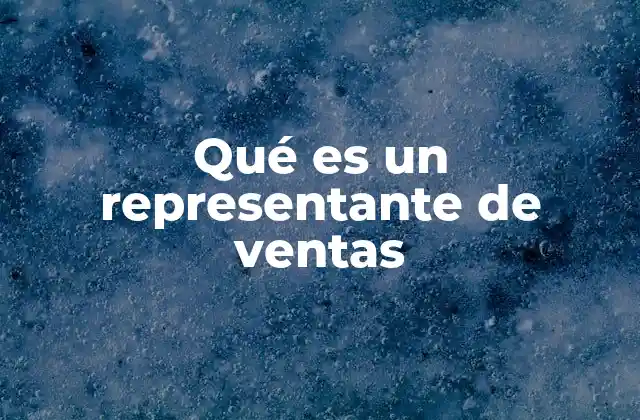 Qué es un Representante de Ventas