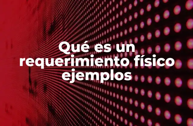 Qué es un Requerimiento Físico Ejemplos