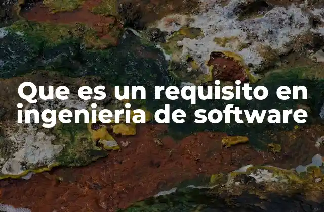Que es un Requisito en Ingenieria de Software