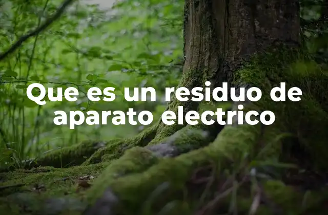 Que es un Residuo de Aparato Electrico