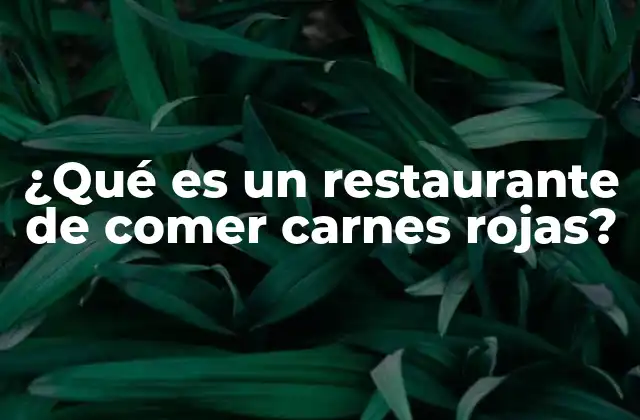 ¿qué es un Restaurante de Comer Carnes Rojas?
