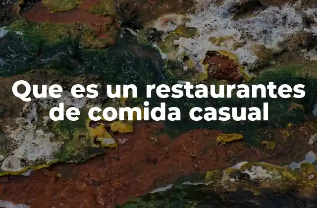 Que es un Restaurantes de Comida Casual 2 Características de los restaurantes de comida casual