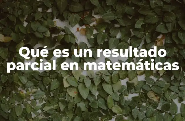 Qué es un Resultado Parcial en Matemáticas