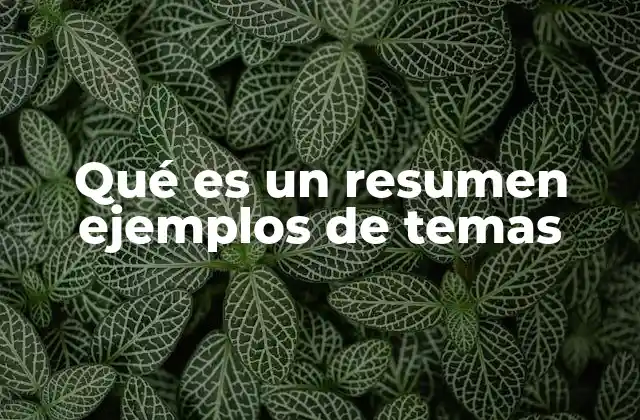 Qué es un Resumen Ejemplos de Temas