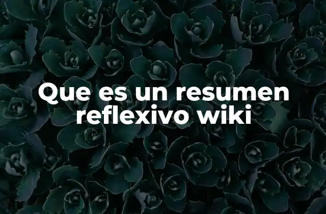 Que es un Resumen Reflexivo Wiki